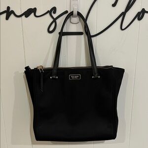 Kate Spade Triple Compartment Nylon Black Tote Bag